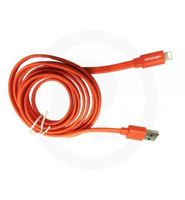 CABLE LIGHTNING PLANO A USB 6 PIES ROJO