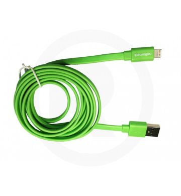 CABLE LIGHTNING PLANO A USB 6 PIES VERDE