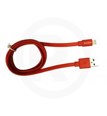 CABLE LIGHTNING PLANO A USB  3 PIES ROJO